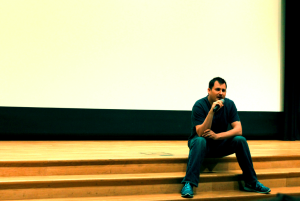 Producer Kevin Moyer speaks at Heaven Adores You screening. Photo credit: Stephanie Neil